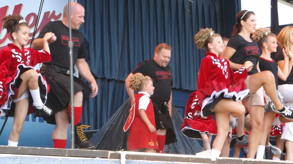 Oshkosh friend Shawn on stage with his daughter for thier first Irish fest dance