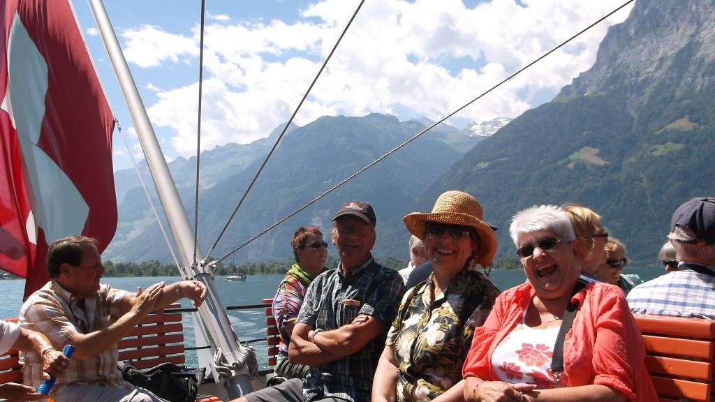 On the boat ride to Lucerne, Charles Kathy and Marie