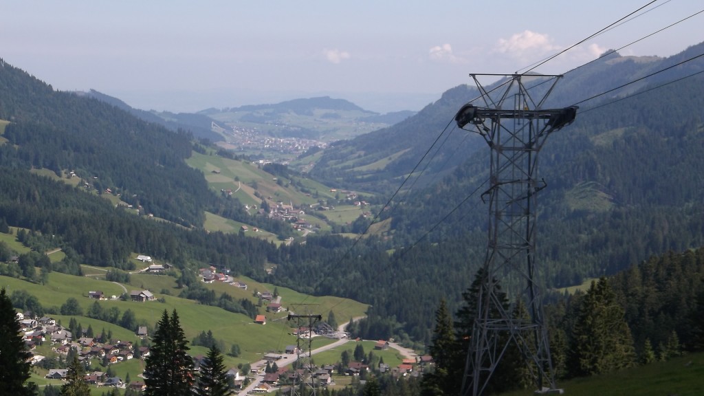 Looking back to Einsiedeln from Holzegg hike