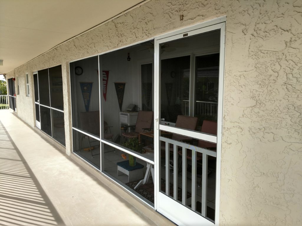 new porch structure and screening